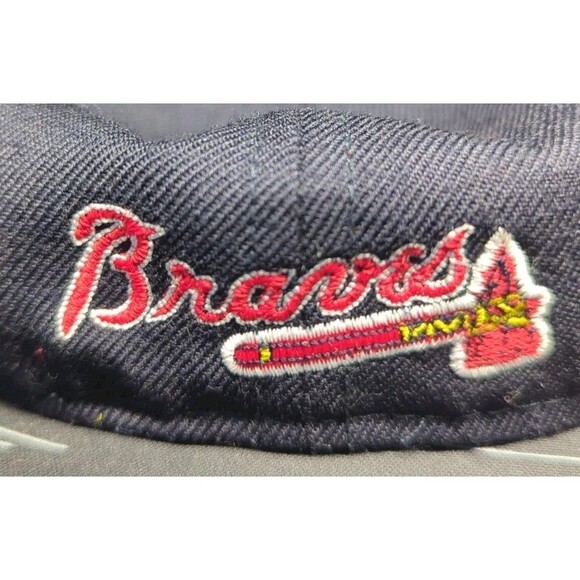 New Era MLB Baseball Cap Atlanta Braves 59FIFTY Fitted 7 3/8 Rare Shadow Stitch - Picture 4 of 6